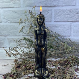 Handcrafted Beeswax Female Votive Candle for Spiritual Protection, Energy Cleansing and Ritual Magic