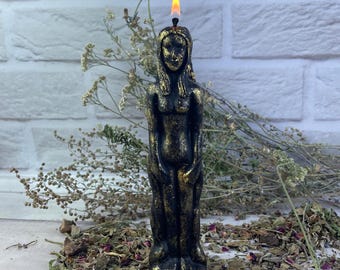 Handcrafted Beeswax Female Votive Candle for Spiritual Protection, Energy Cleansing and Ritual Magic