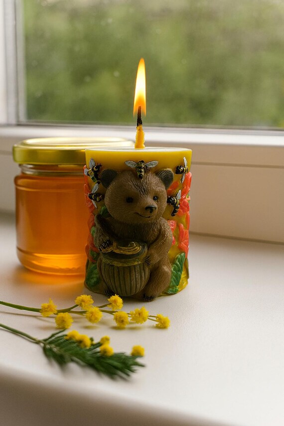 Moule En Silicone En Forme D'ours Mignon - Moule à Bougie Parfumé - Moule à Bougie En