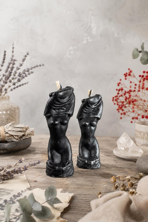Handcrafted Female Body Candle of 2 Set – Elegant Wax Sculpture for Feminine Energy, Rituals, and Home Décor