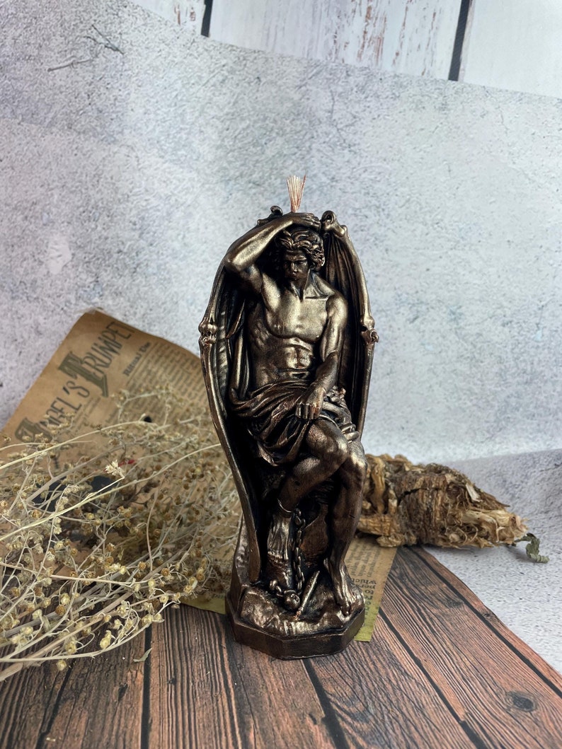 Bronze ritual candle for spiritual practices and enlightenment, handmade beeswax design for energy rituals and cleansing
