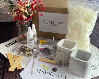 Amazing Soy Candle Making Kit Size M: Beginner's Set for Unique DIY Home Decor and Artistic Ritual Tools
