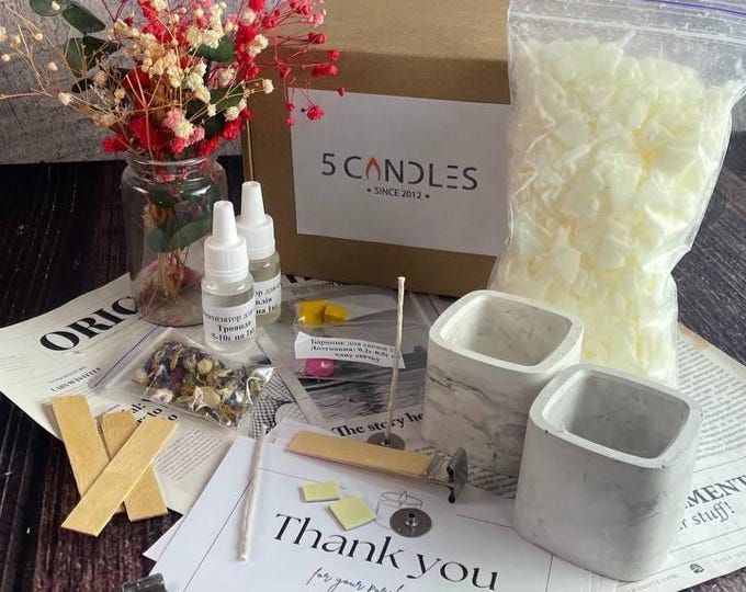 Amazing Soy Candle Making Kit Size M: Beginner's Set for Unique DIY Home Decor and Artistic Ritual Tools