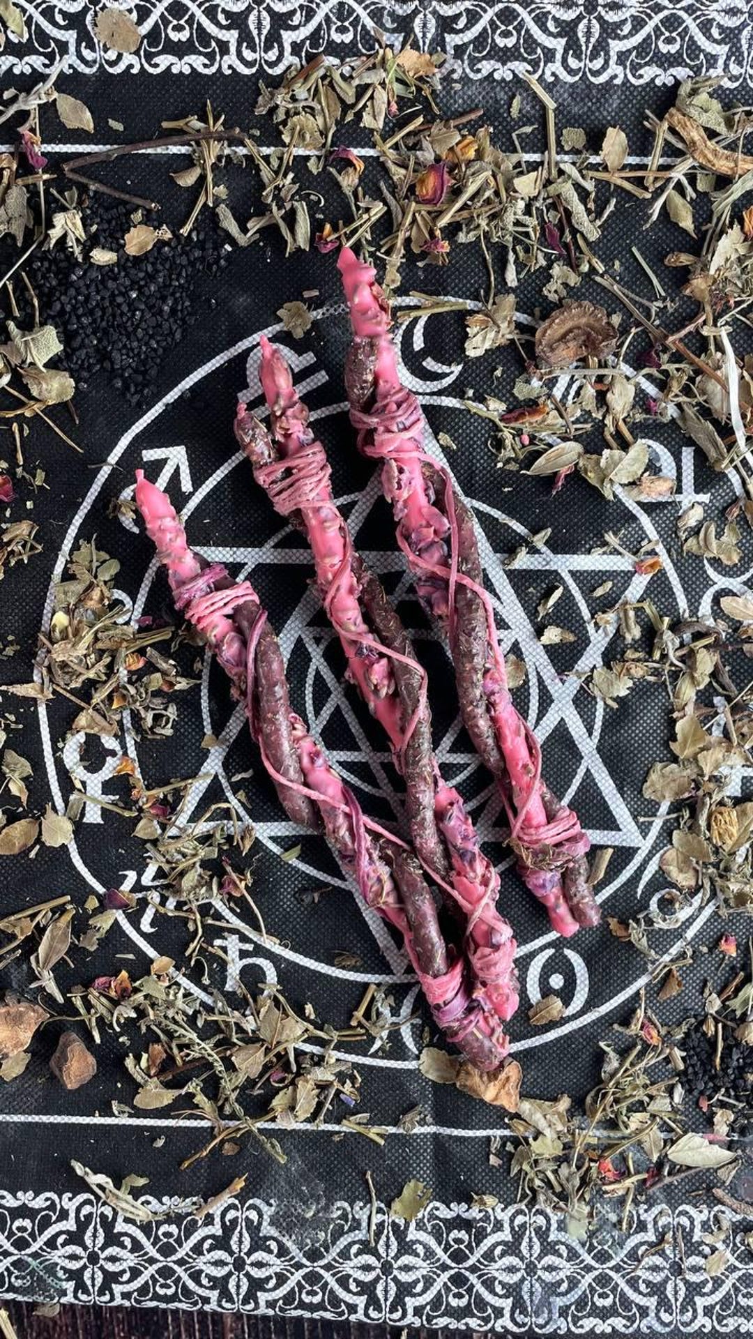 Pink Twisted Herbal Spell Candles Set of 3 – Feminine Energy, Heart ...