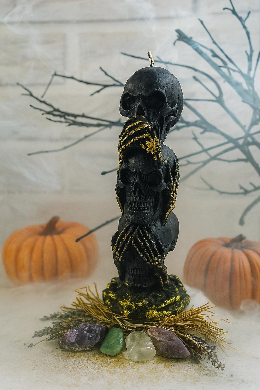 値下げ！３個で！トリニティー スカル TRINITY SKULL Mystical Triple Skull Candle: Gothic Ritual Decor for Witchcraft