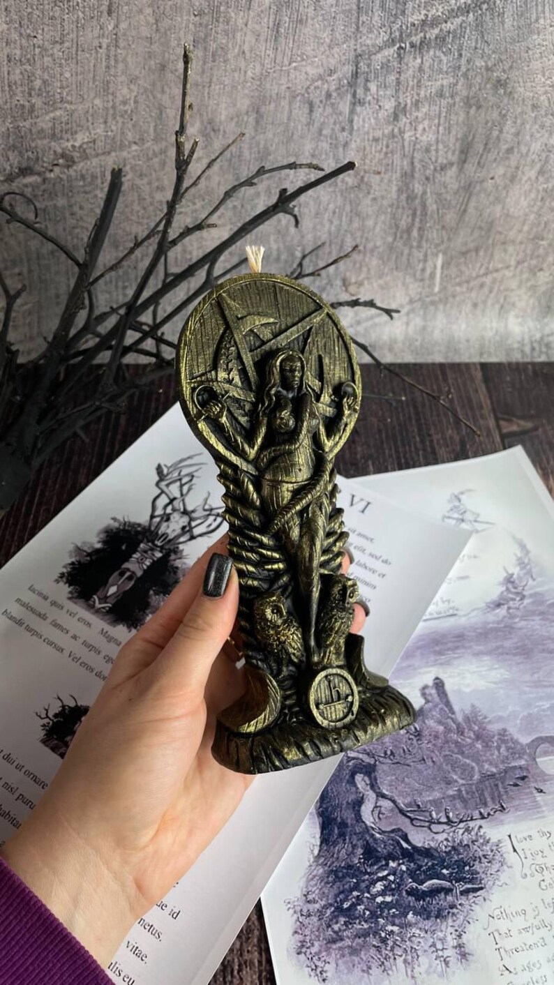 Lilith With Pentagram Candle – Black Wax Ritual Tool for Empowerment ...