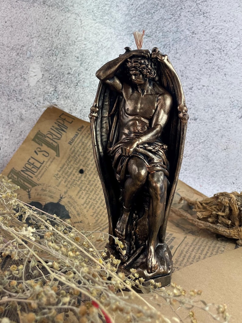 Handmade bronze wax candle for sacred spaces, meditation, and spiritual enlightenment