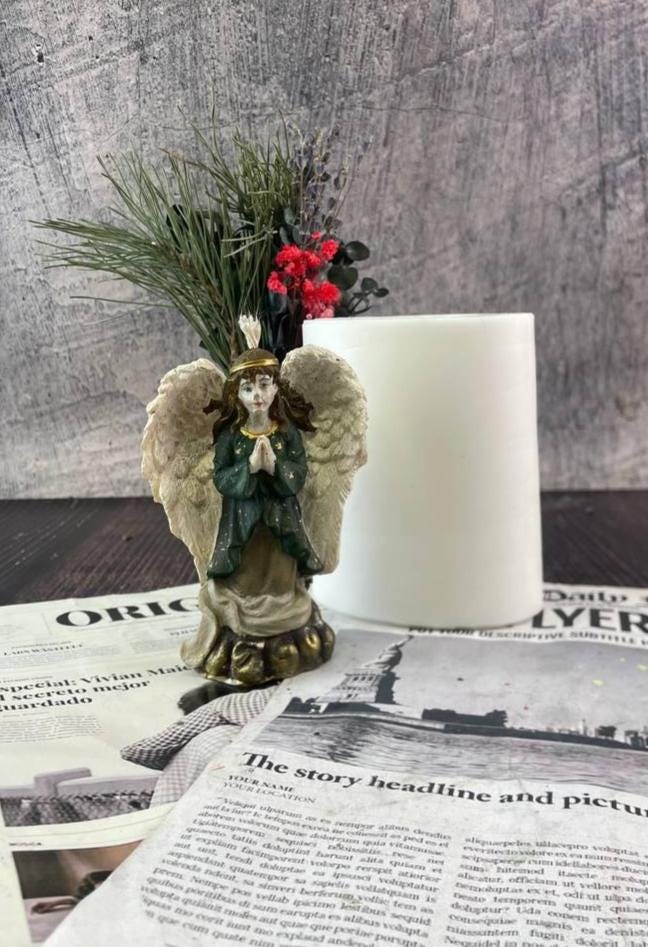Stampo in silicone a forma di angelo 3D per realizzare candele, fai da te, resina, gesso epossidico, stampi per candele, decorazioni per la casa, stampi per sapone in silicone