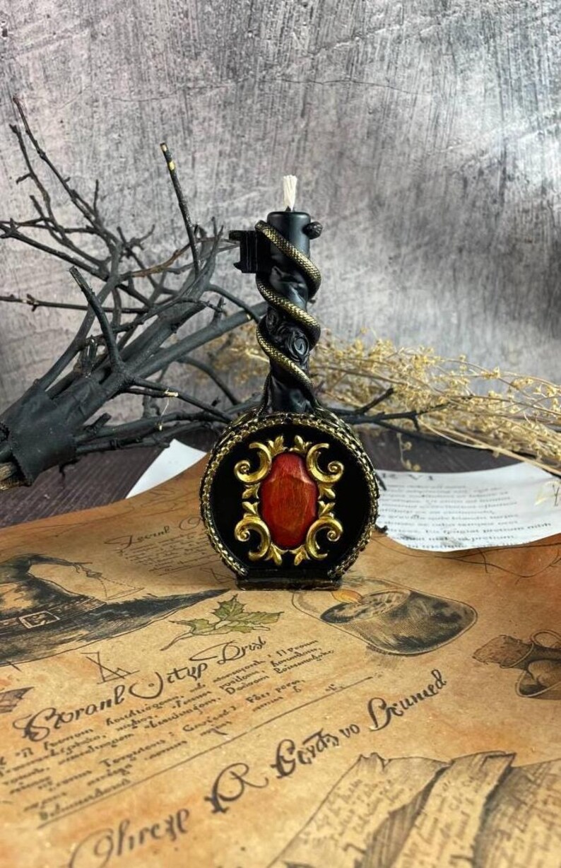 Gothic candle art for fortune rituals, blending symbolism and spellwork aesthetic