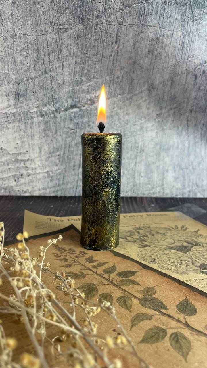 Set of 2 Black and Gold Ritual Candles – Protection Spell Candles for ...