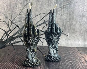 Baphomet Hand Candle – Mystical Black Wax for Protection and Transformation