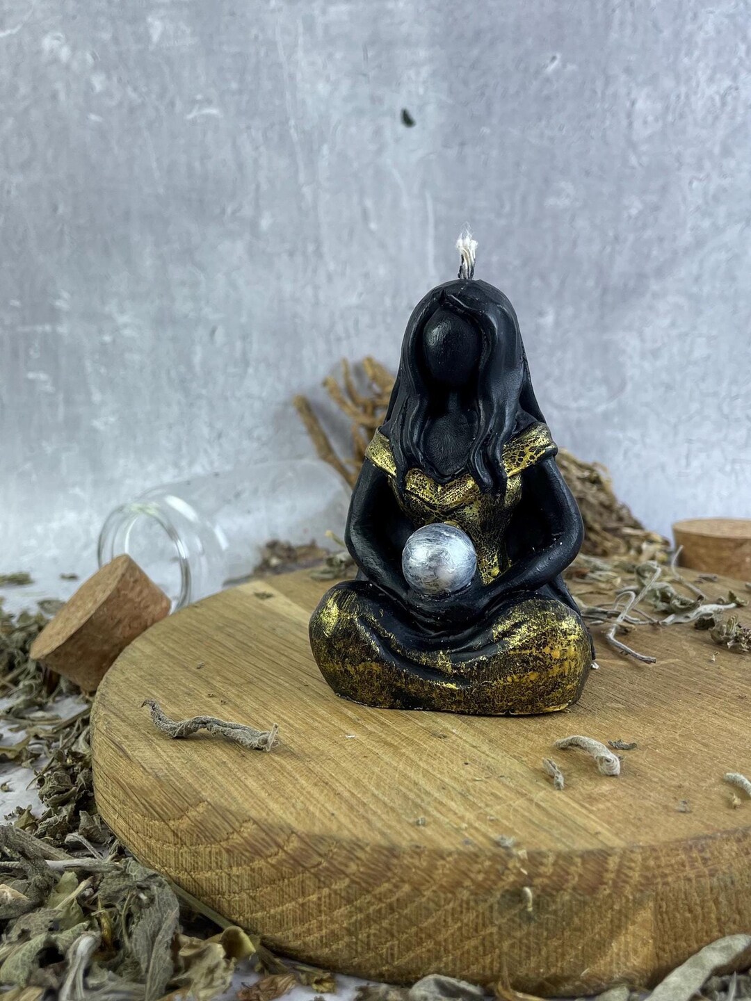 Moon Goddess Ritual Candle of 2 Set: Lunar Spiritual Decor & Mystical ...