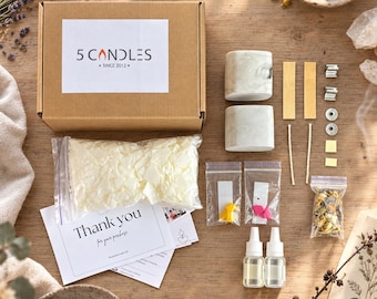 Amazing Soy Candle Making Kit Size M: Beginner's Set for Unique DIY Home Decor and Artistic Ritual Tools