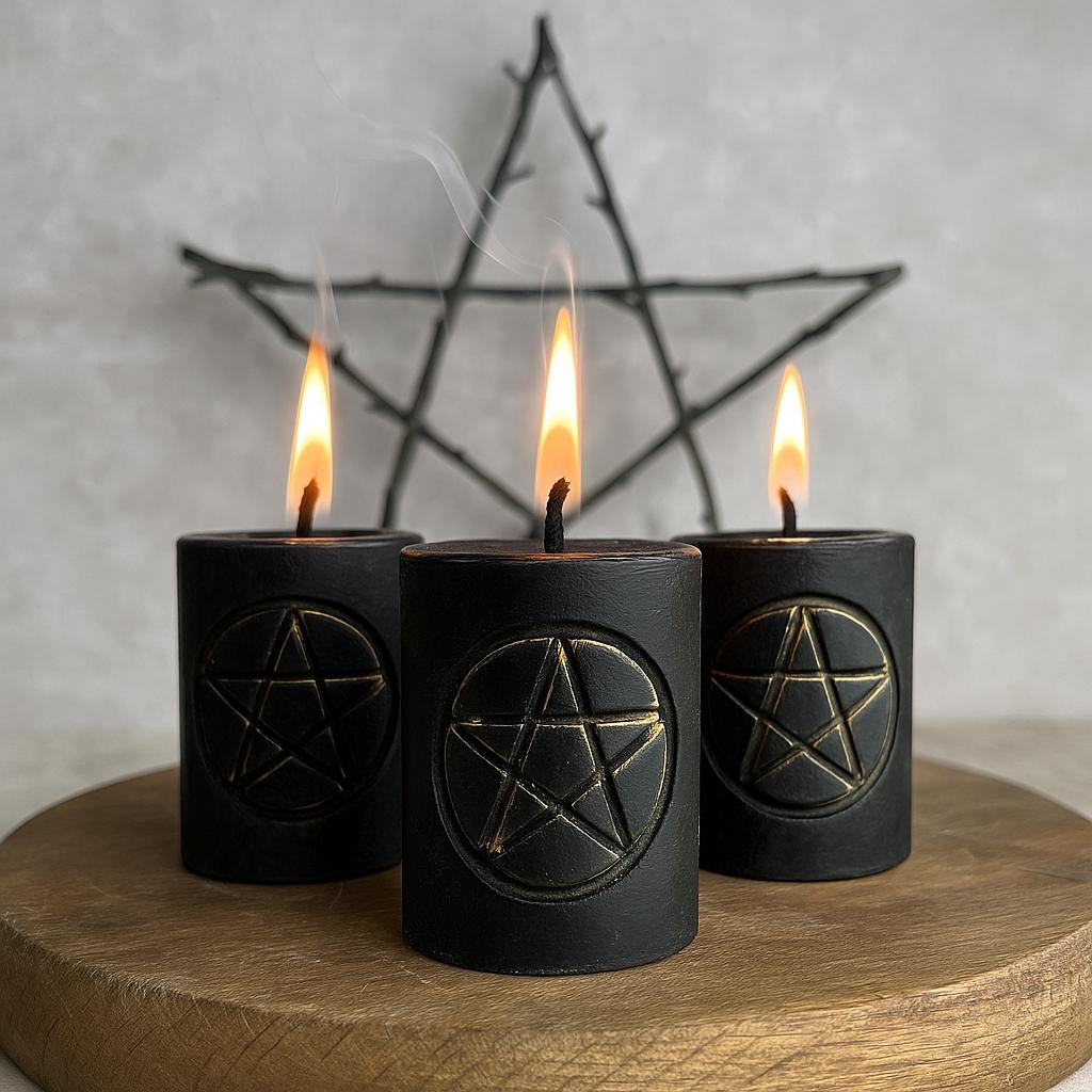 Set 12 Candele Elemental Quarter Per Rituali Wiccan - Cera D'api Naturale, Colori Assortiti, Fatte A Mano