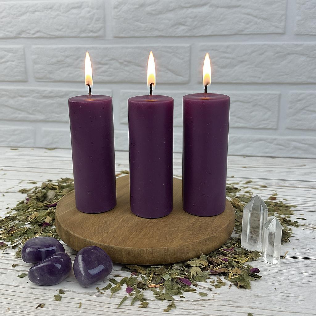 Purple Ritual Design Purple Ritual Candles (set of 2 or 3) for for Intuition, Transformation ...