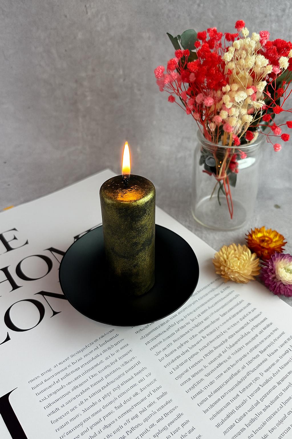Set of 2 Black and Gold Ritual Candles – Protection Spell Candles for ...