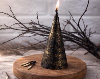 Handmade Cone Candle – Ritual and Decorative Beeswax Candle in Multiple Colors for Spiritual Balance
