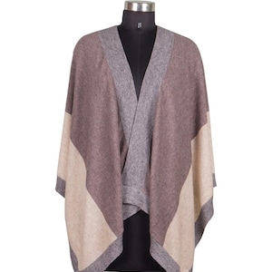 Cashmere Wrap / Poncho Natural Open front