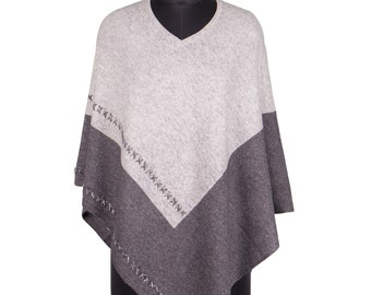 Cashmere Poncho Cross Handwork Design