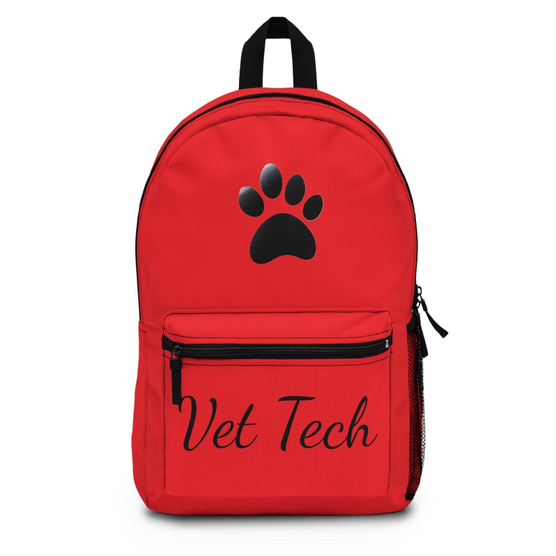 Vet Tech Red Dog Paw Print Backpack. Vets Veterinarians Etsy
