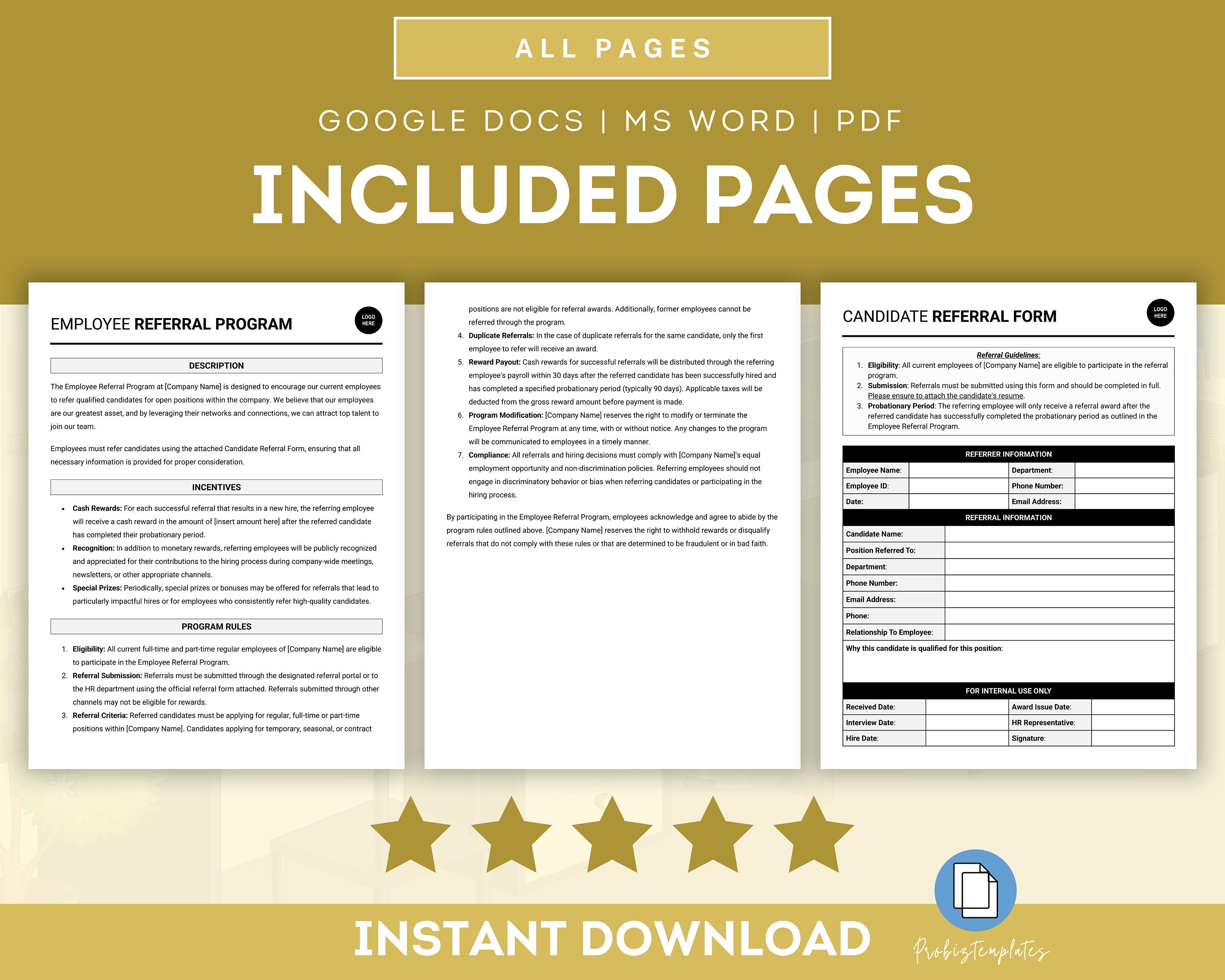 Employee Referral Program Template, Employee Recommendation Program ...