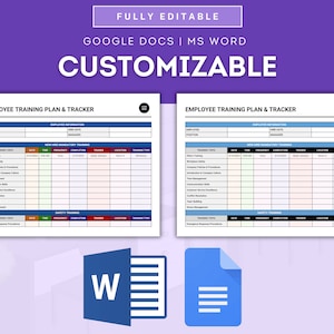 Staff Development Tool Employee Training Plan and Tracker Template for Microsoft Word & Google ...