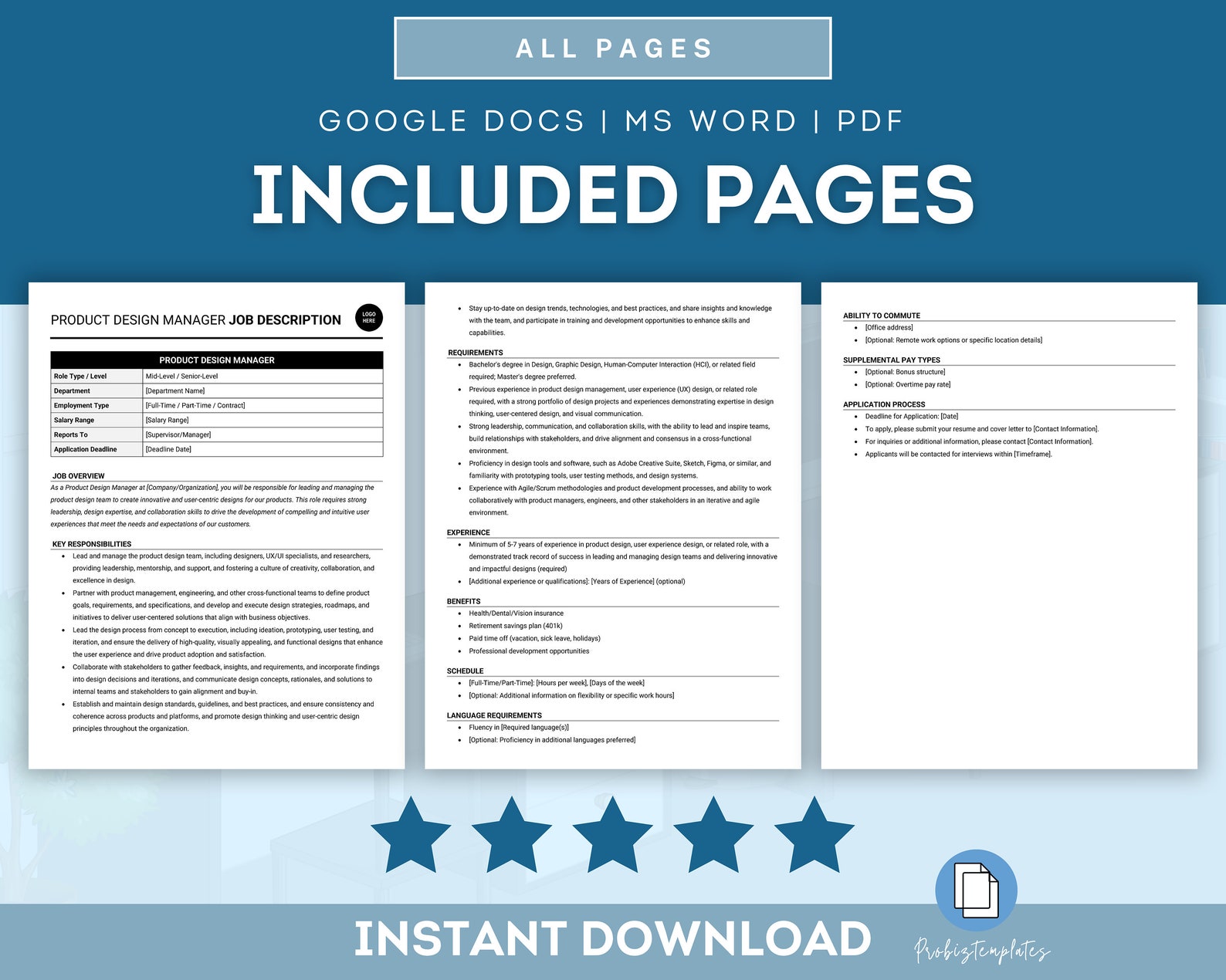 Product Designer Job Description Template/Sample 2026