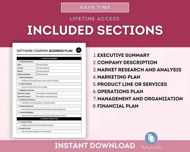 Software Company Business Plan Template, Software Startup Strategy ...