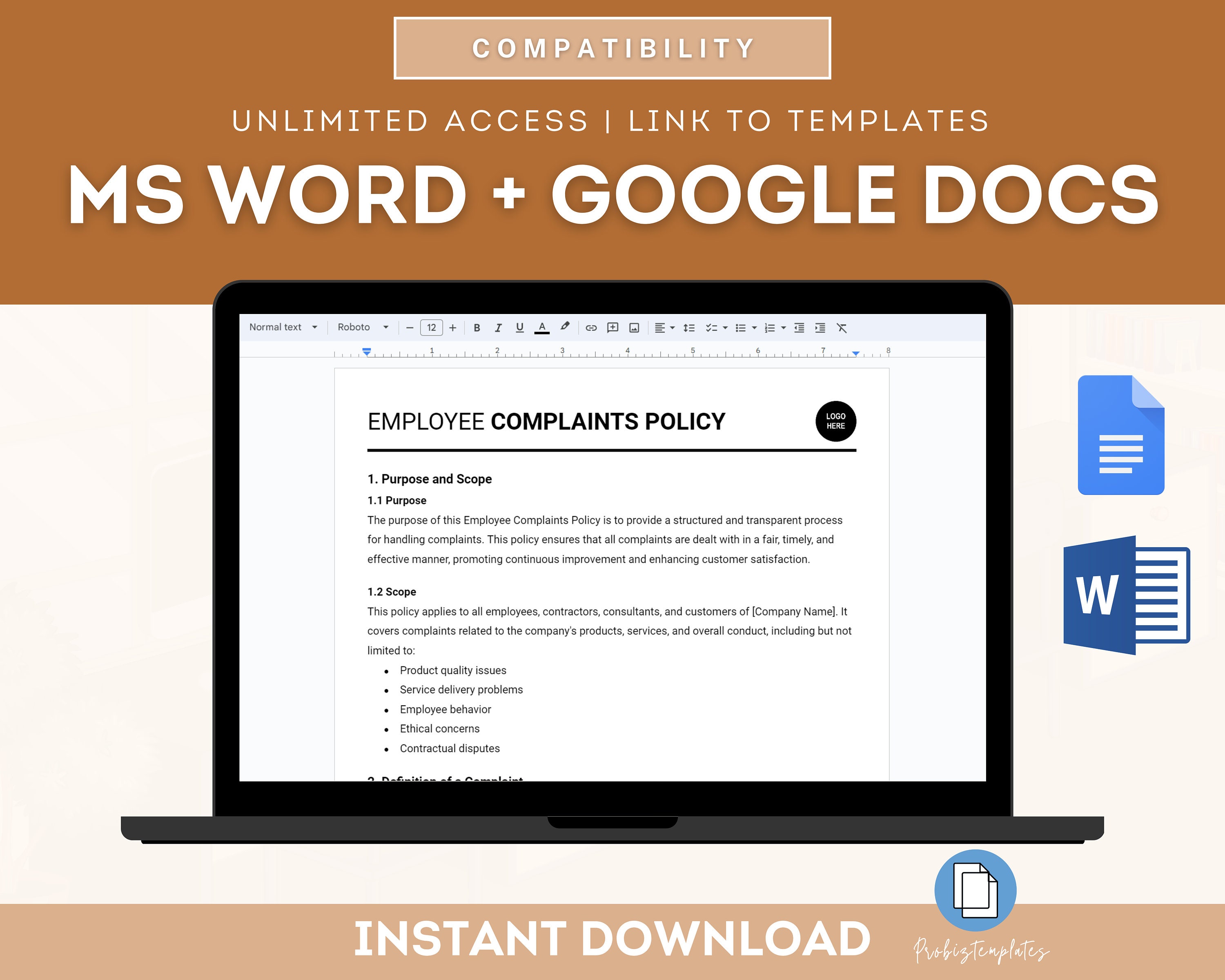 Employee Complaints Policy Template, Workplace Complaint Procedures ...