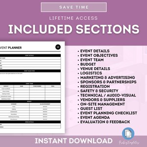 Event Planner Template, Event Planning Checklist, Digital Event Planner, Corporate Event Planner, Event Schedule Template, Event Guide Plan image 3