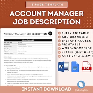 Account Manager Job Description Template, Key Account Manager Responsibilities, Client Relationship Manager Job Description Template