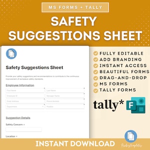 Workplace Safety Suggestions Online Form, Workplace Safety Recommendations, Workplace Hazard Prevention, Workplace Safety, MS Forms & Tally