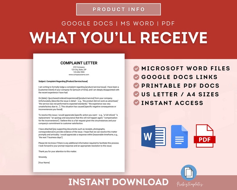 Complaint Letter Template, Formal Complaint Letter, Customer Complaint ...