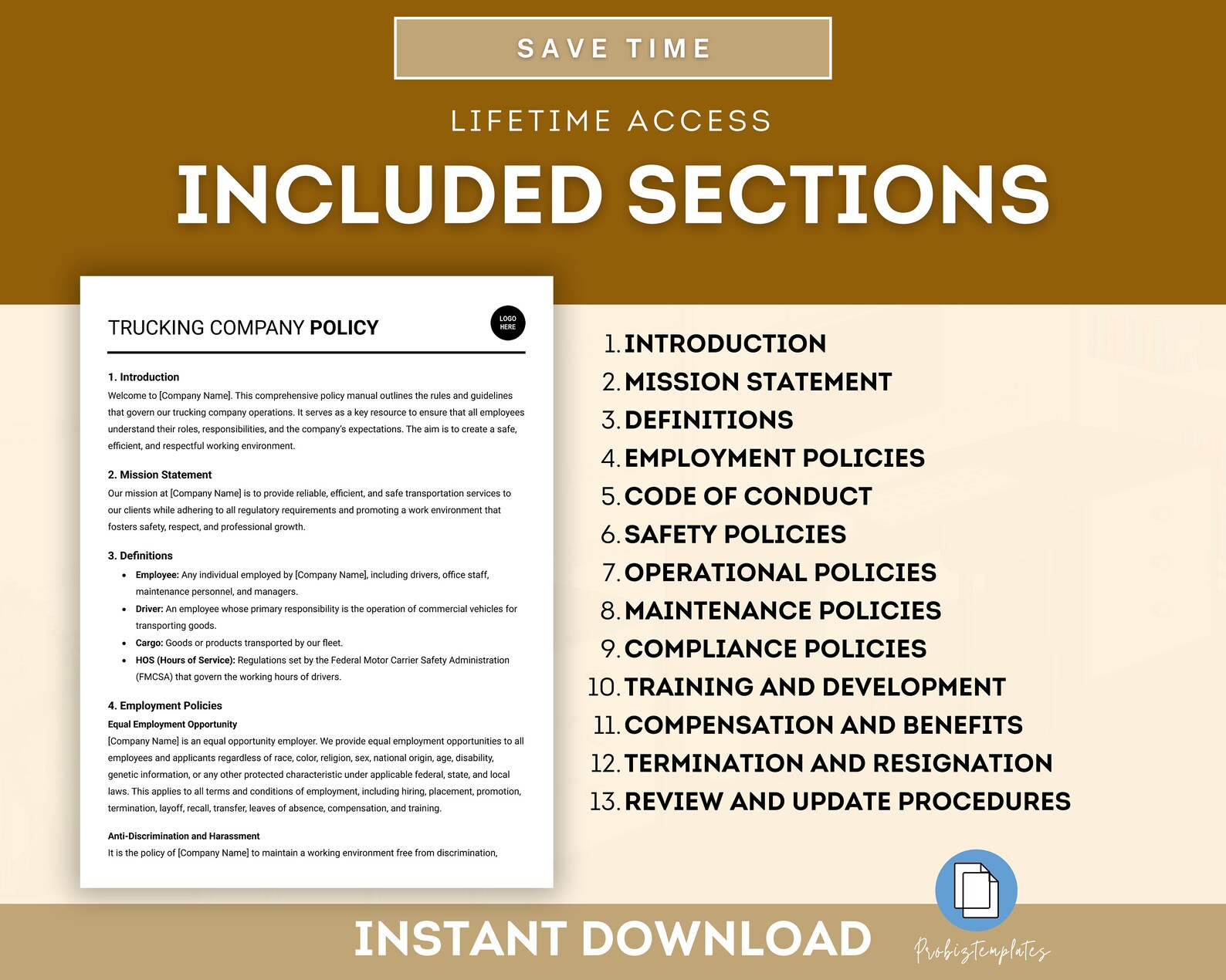 Trucking Company Policy Template Trucking Operations Policy Trucking