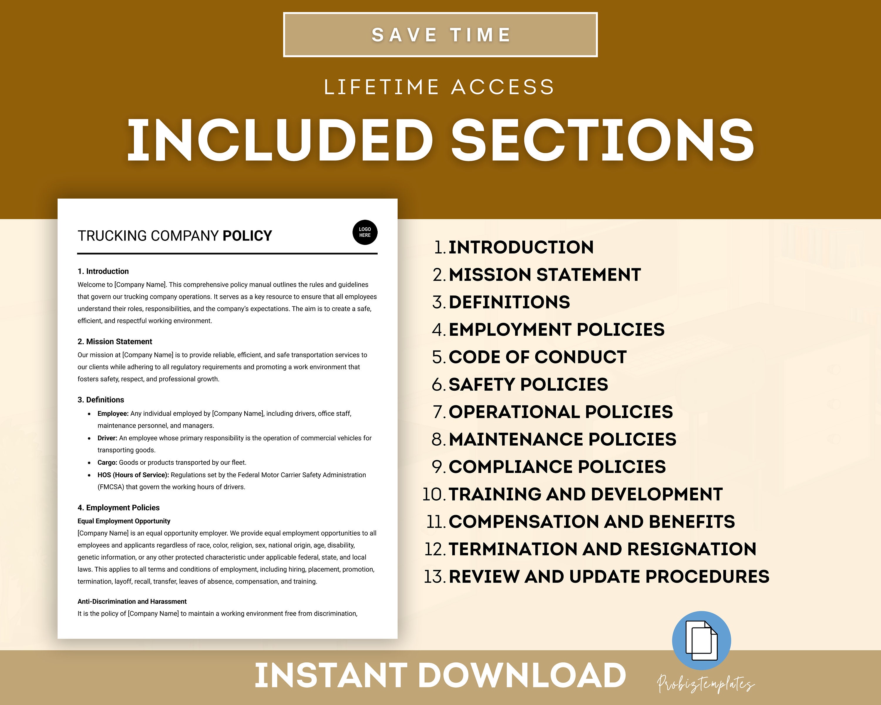 Trucking Company Policy Template Trucking Operations Policy Trucking