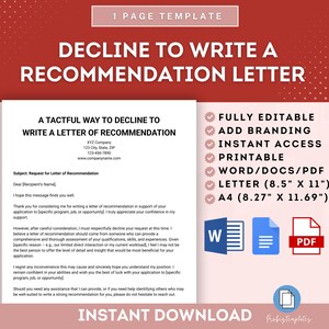 Negarse a escribir una carta de recomendación, Cómo negarse cortésmente a escribir una carta de recomendación, Rechazar escribir una carta de referencia