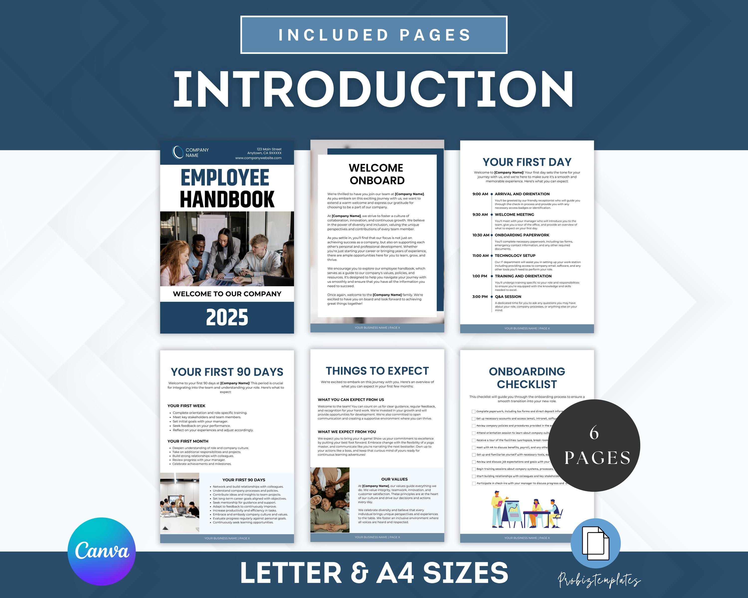 Employee Handbook, New Hire Welcome Packet, HR Employee Onboarding ...