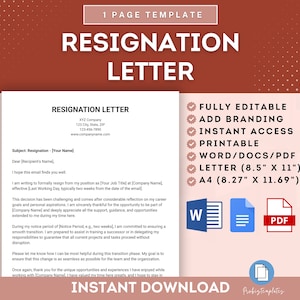 Resignation Letter, Formal Resignation Letter, Employee Resignation Letter, Professional Resignation Letter, Staff Resignation Letter