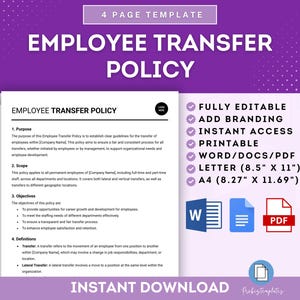Employee Transfer Policy Template, Internal Transfer Guidelines ...