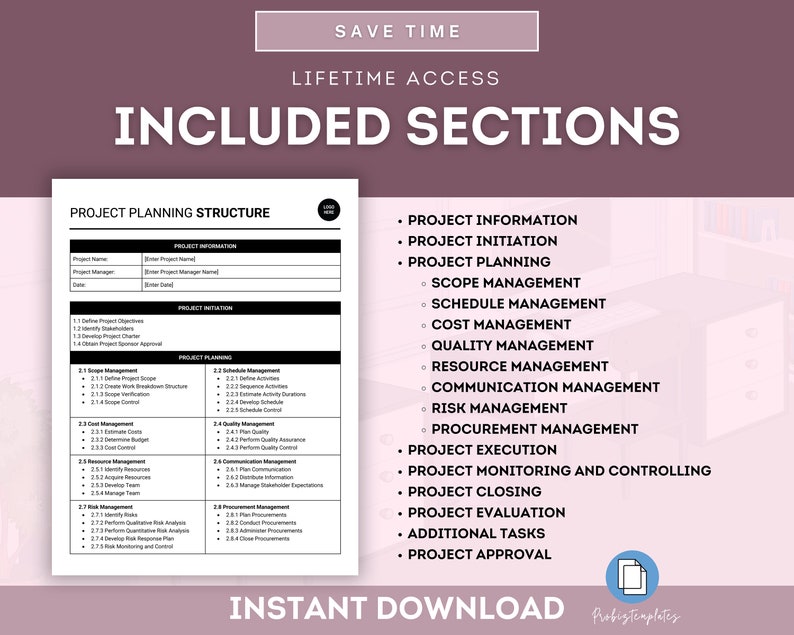 Sample Project Program Structure Project Planning Structure Template, Work Breakdown Structure, Project ...