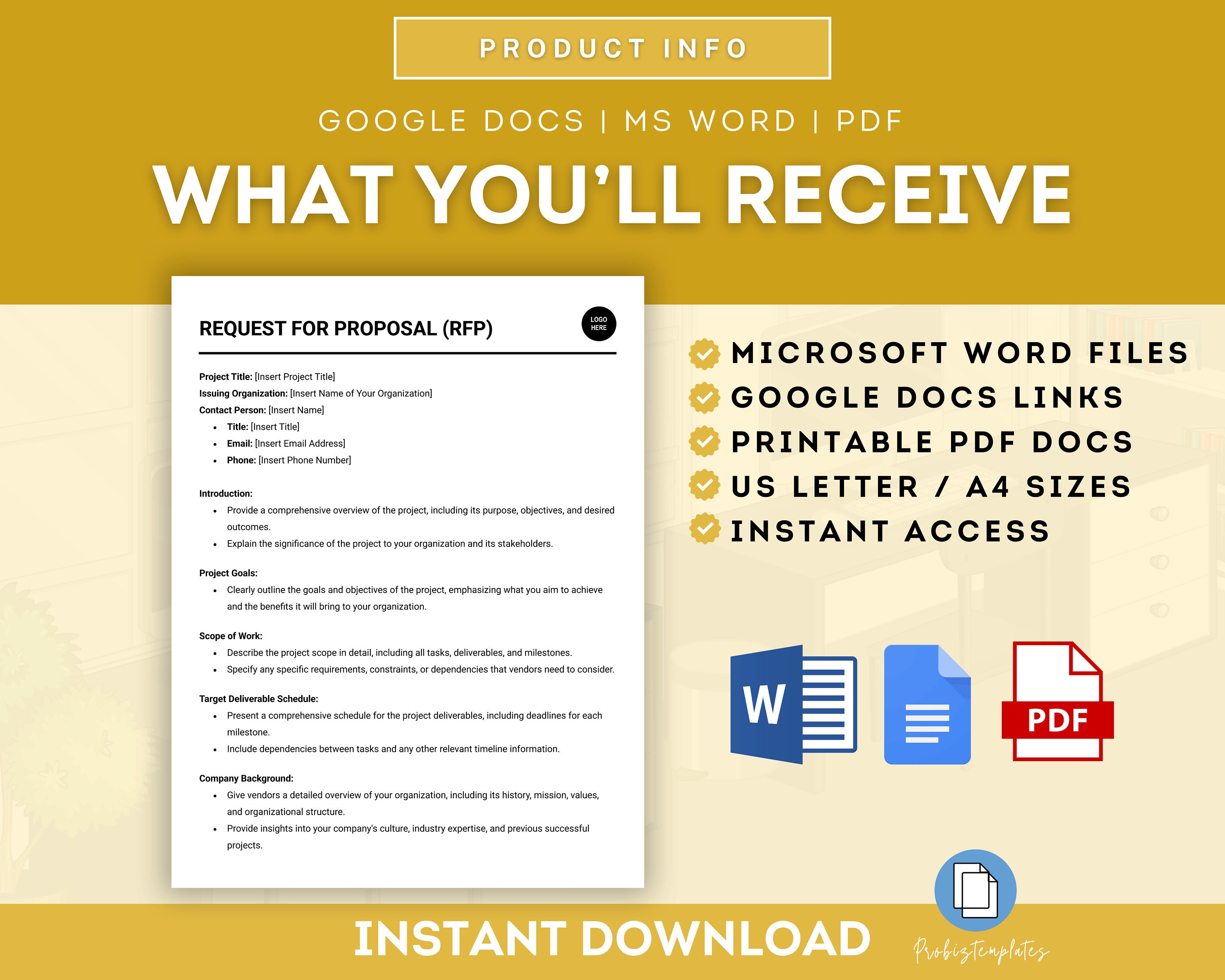 Request for Proposal Template, RFP, Proposal Solicitation Template, Bid ...