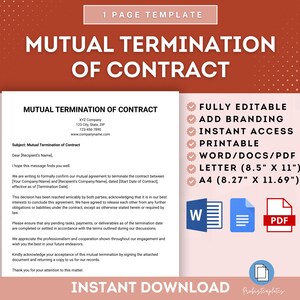 Mutual Termination of Contract, Agreement Termination by Mutual Consent, Contract End by Mutual Agreement, Mutual Contract Cancellation