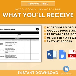 New Hire Training Plan, Employee Orientation Guide, Employee Onboarding Program, New Team Member Training Outline, Training Schedule Plan image 7