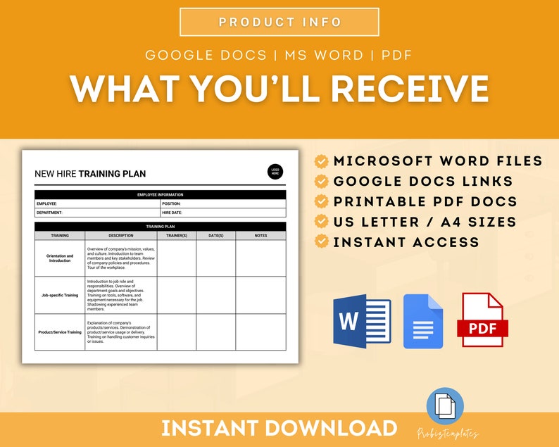 New Hire Training Plan, Employee Orientation Guide, Employee Onboarding Program, New Team Member Training Outline, Training Schedule Plan image 7