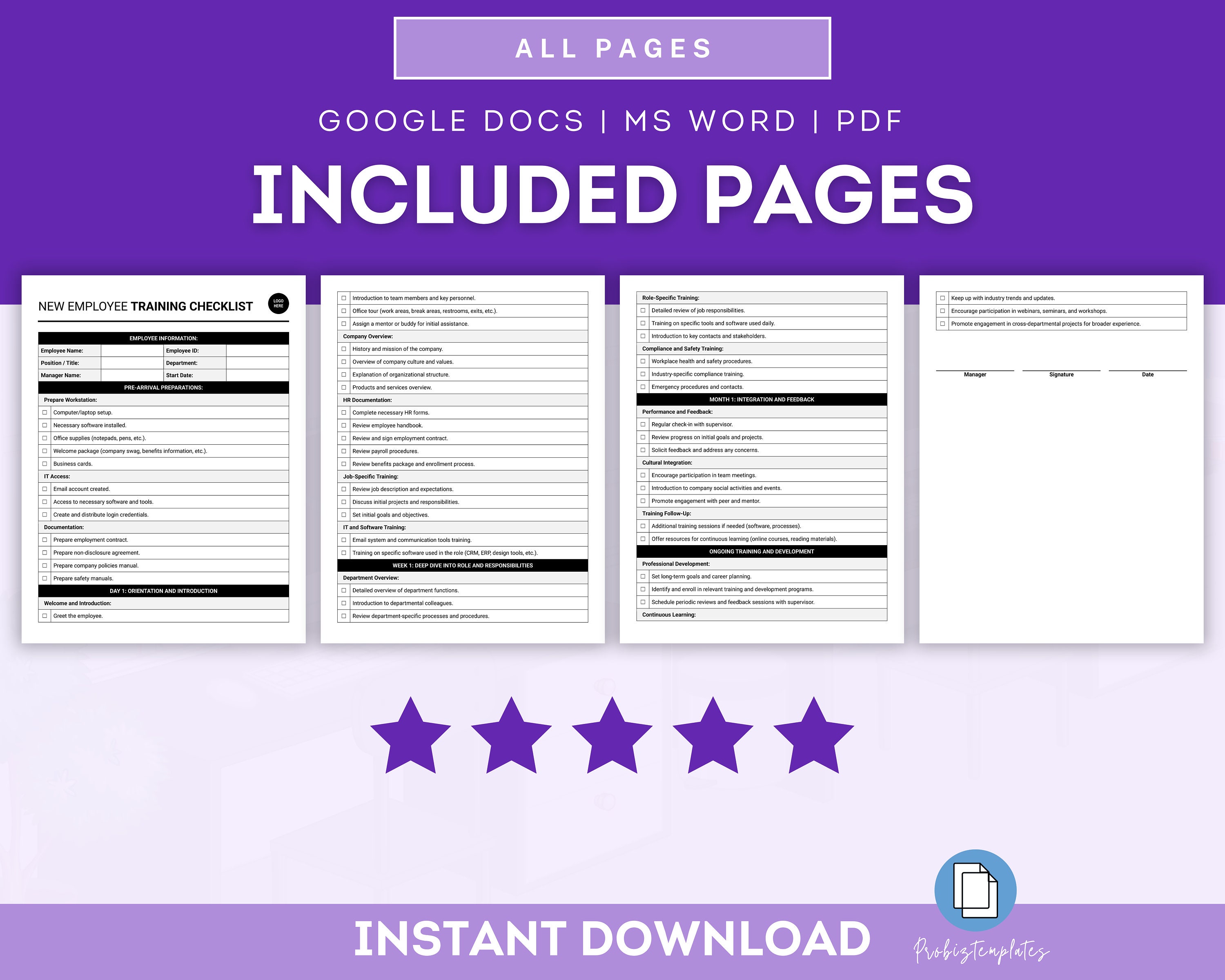 New Employee Training Checklist Onboarding Training Checklist