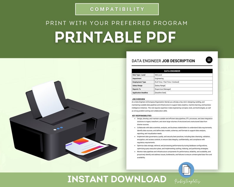 Data Engineer Job Description Template Data Engineering