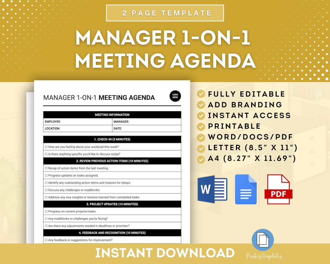 Manager 1on1 Meeting Agenda Template, Supervisor Oneonone Meeting Manager 1on1 Meeting Agenda Template, Supervisor Oneonone Meeting