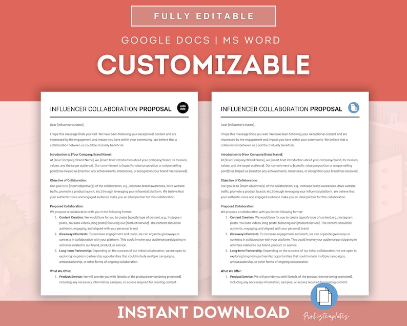 Influencer Collaboration Proposal Template, Social Media Influencer ...