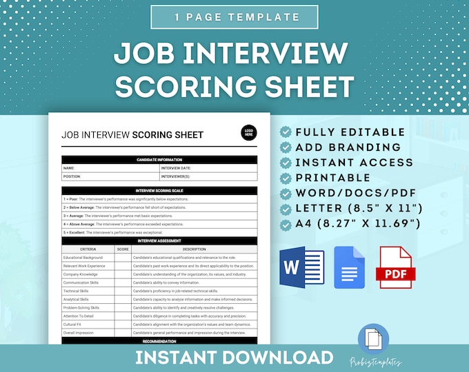 Fresh Look at Job Interview Online Scoring Sheet Human Resources Interview