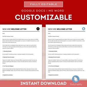 New Hire Welcome Letter Template, New Hire Welcome Kit, Welcome to the ...